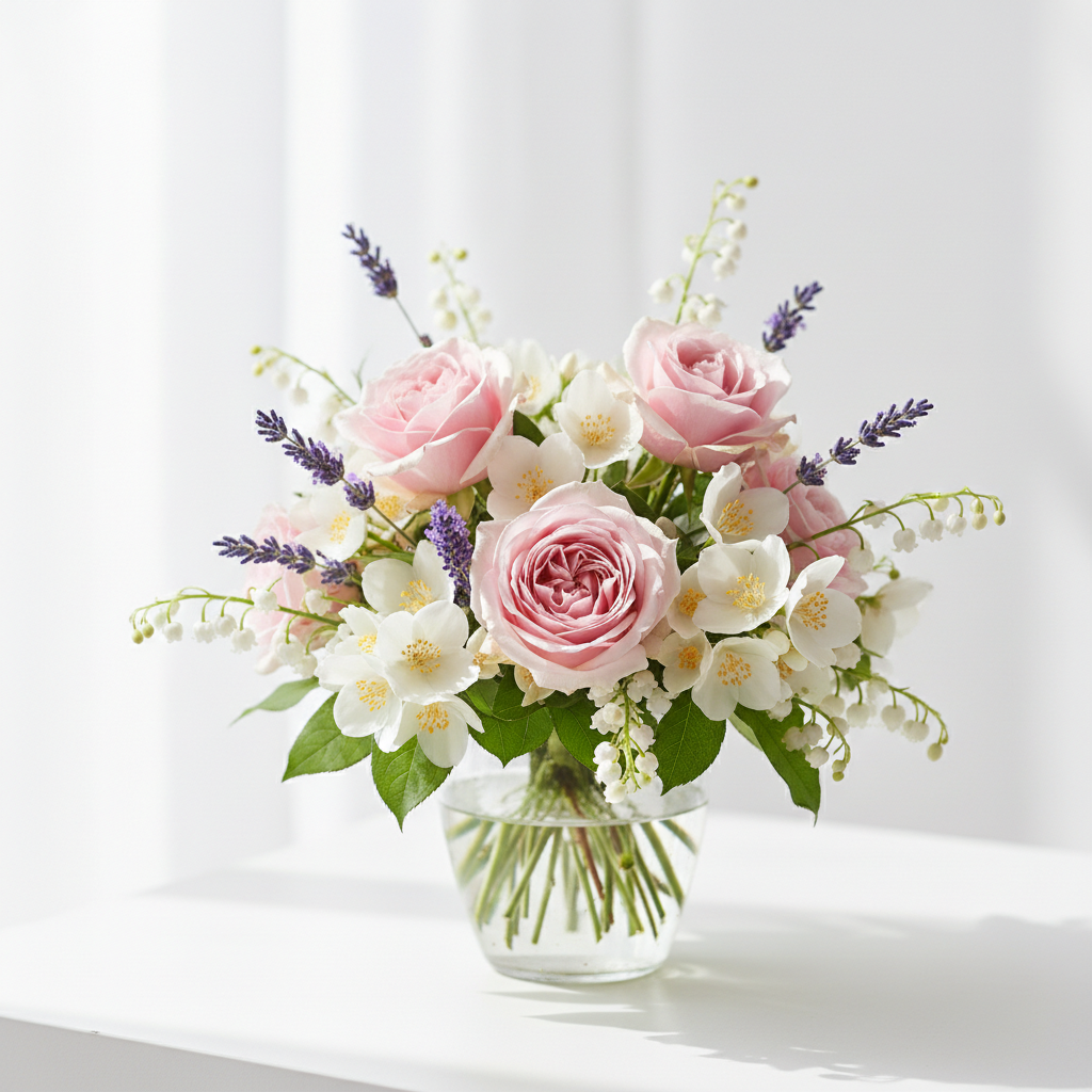 Floral scent ingredients including roses, jasmine, and lavender