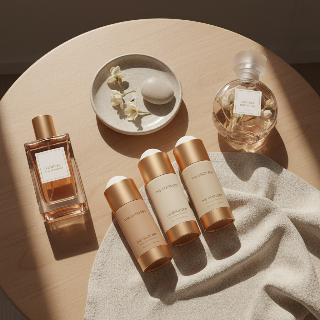 Natural deodorant on vanity