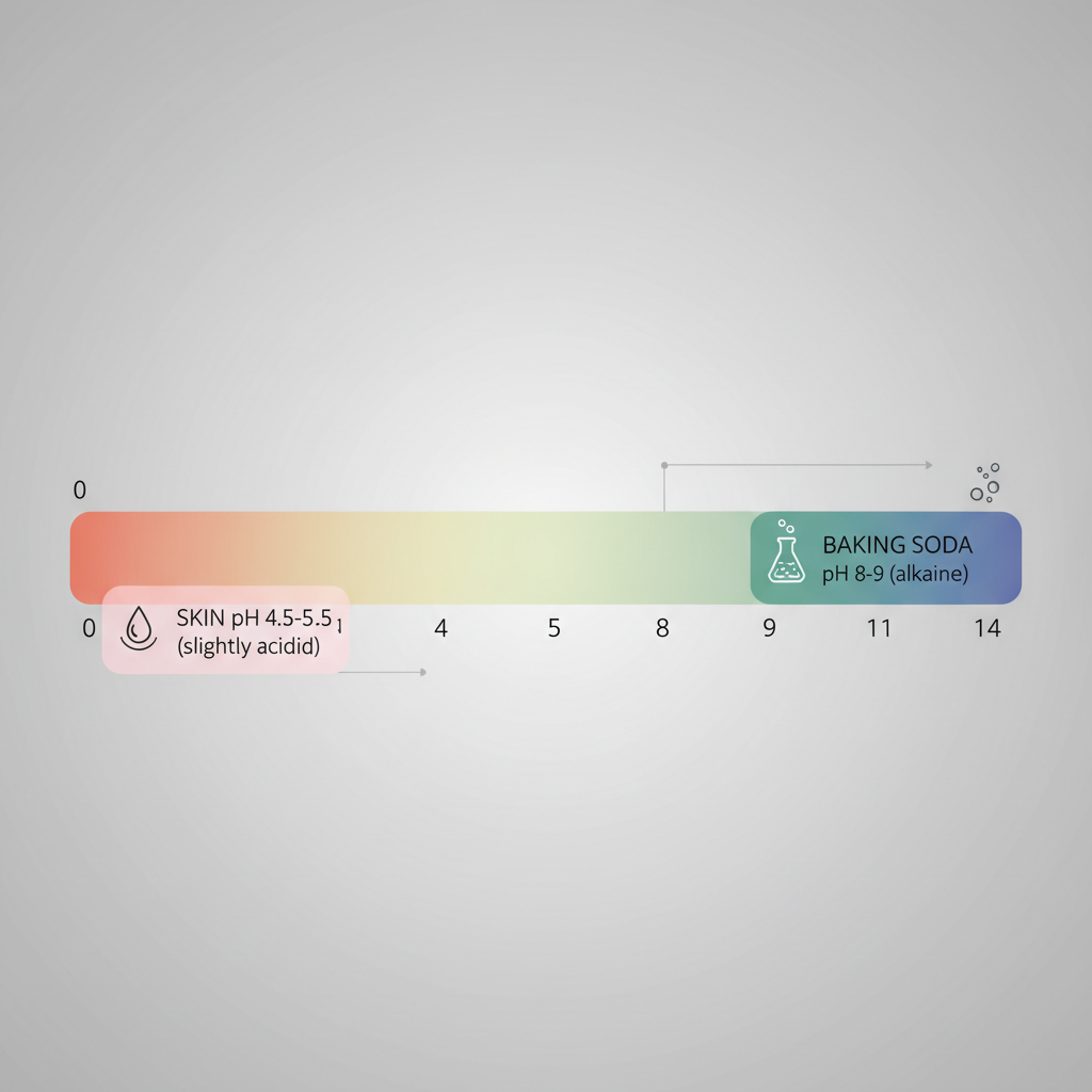 pH scale showing skin vs baking soda